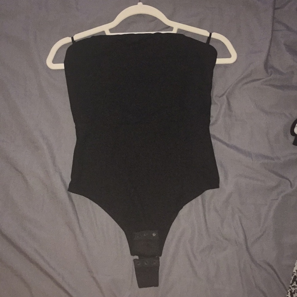Black Strapless Bodysuit